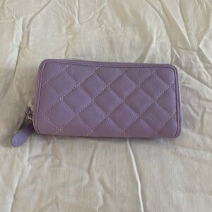 Charming Charlie Quilted Pleather Purple Wallet